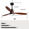 SKRAN Ceiling Fan with Lights, 52 Inch Modern Wood Ceiling Fan with Remote for Indoor Living Room Outdoor Porch, Reversible DC Motor, Matte Black - 3 of 4
