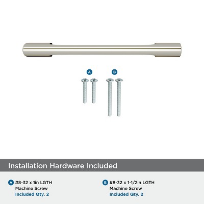 Polished Nickel Modern Cabinet Drawer Pull with Mounting Hardware