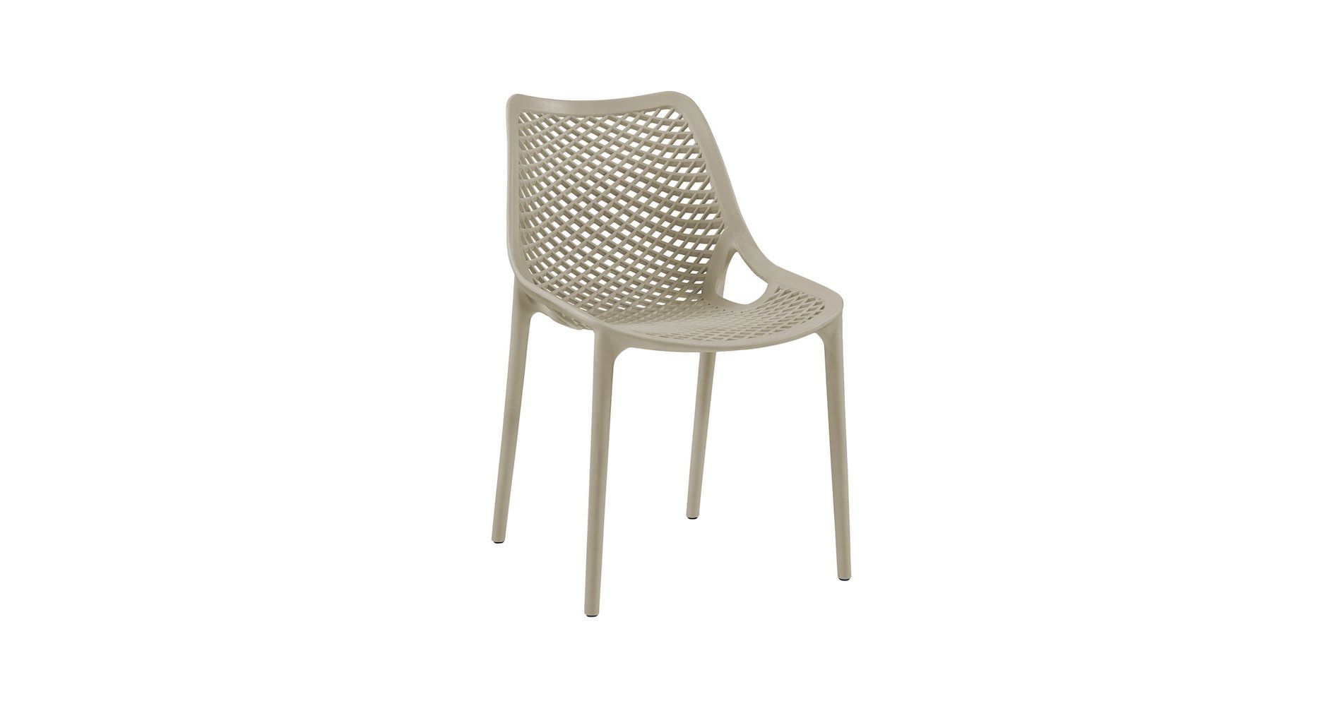 Meridian Furniture,Mykonos Taupe Outdoor Patio Dining Chair, Set of 4