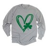 Simply Sage Market Hand Drawn Heart With Shamrock Garment Dyed Long Sleeve - 2 of 4