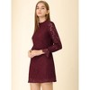 Allegra K Women's Elegant Ruffle Crew Neck Formal Elegant Mini Floral Lace Dress - 2 of 4