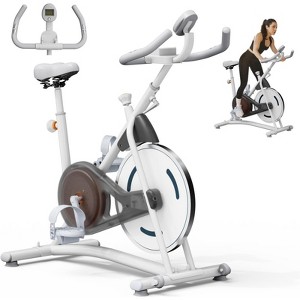 NAYSAYE Adjustable Professional Exercise Bike, Stationary Bikes for Home Cardio Gym Workouts, White, 42"*41.6"*21.6" - 1 of 4