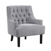 Textured Fabric Upholstered Modern Traditional Accent Chair with Button Tufted Back, Attached Cushions, Dacron Wrapped Foam, Solid Wood Frame - 2 of 4