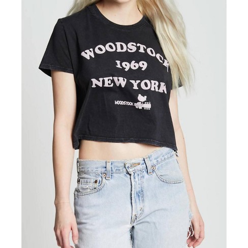 Women's Woodstock '69 New York Crop Tee - Recycled Karma - image 1 of 3