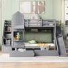 NicBex Twin Size Bunk Bed Castle Shape Loft Bed with 2 Drawers, 3 Shelves, Storage Stairs, Slide and Guardrail, No Box Spring Required - 2 of 4