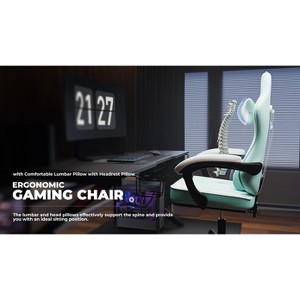 Vynxaria Ergonomic Gaming Chair with Footrest & Massage Lumbar Support - 300lb Max Capacity - 1 of 4