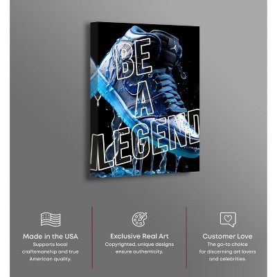 Be A Legend Blue and Black Canvas Wall Art, 36" x 54"