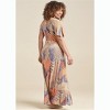 VENUS Womens Plus Wrap Maxi Dress  -  1X, Orange Multi - 2 of 2