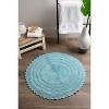 Design Imports Cameo Blue  Round Crochet Bath Mat - 4 of 4