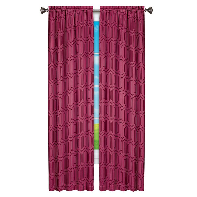 Collections Etc Geometric Thermal Blackout Curtain Panel, 1 of 4