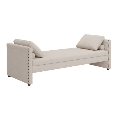 NicBex Small Single Daybed, Upholstered Chaise Lounger Day Bed with Pillows, No Mattress Needed