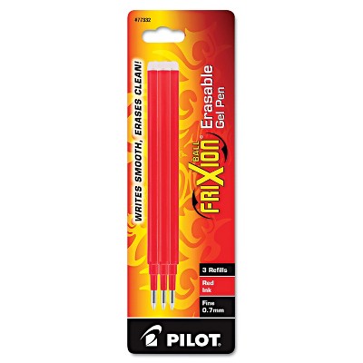 Pilot Refill for FriXion Erasable Gel Ink Pen Red 3/Pk 77332