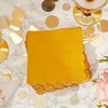 Juvale 100-Pack Mustard Yellow Paper Napkins - Scalloped Cocktail Napkins, Disposable for Birthday Parties, Events, 5 In - 2 of 4