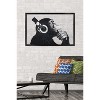 Trends International Chimp with Headphones on Wall Framed Wall Poster Prints - 2 of 4