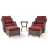 POCASSY Outdoor Swivel Patio Chairs Set with 6-Inch Thick Cushions, All Weather Brown Wicker Patio Furniture Set Outdoor Bistro Set for Porch - 4 of 4