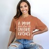 Simply Sage Market Women's A Mom Who Runs On Caffeine And Kisses Short Sleeve Garment Dyed Tee - 2 of 2