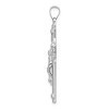 Black Bow Jewelry Men's Rhodium Plated Sterling Silver INRI Crucifix Pendant, 24 x 46mm - 2 of 4