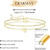 Dainty Initial Heart Gold Bracelets for Women Trendy, 14K Real Gold Letter Charm Bracelet Jewelry - 3 of 4