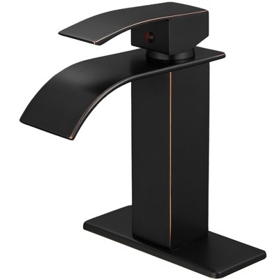 BWE Waterfall Single Handle Single Hole Low-Arc Bath Faucet Bathroom Drip-Free Vanity Sink Faucet