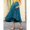 Garvee Maternity Dress Women's High Waist Floral Print Pleated Maxi Skirt Casual Flowy Swing A Line Long Skirts - 3 of 4