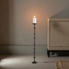 Tall Decorative Metal Floor Candle Holder - Modern Pillar Candle Stand for Home or Event Centerpieces for Console Tables - 36", Black - 3 of 4
