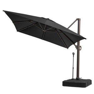 Pellebant 10'x 13' Patio Cantilever Umbrella Heavy Duty Base Set High-Strength Aluminum Pole with 360Rotation 5 Heights Adjustable - 1 of 4