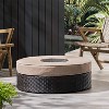 Christopher Knight Home 32.5"x12" Madras Wicker Outdoor Patio Ottoman with Ice Bucket  Brown/Textured Beige - 2 of 4