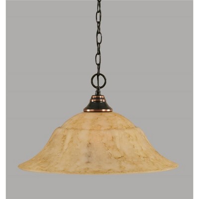 Toltec Lighting Any 1 - Light Pendant in  Black Copper with 20" Italian Marble  Shade
