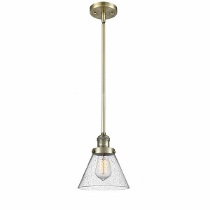 Cone - 1 Light Stem Hung Mini Pendant In Industrial Style-10 Inches Tall and 8 Inches Wide - 1 of 1