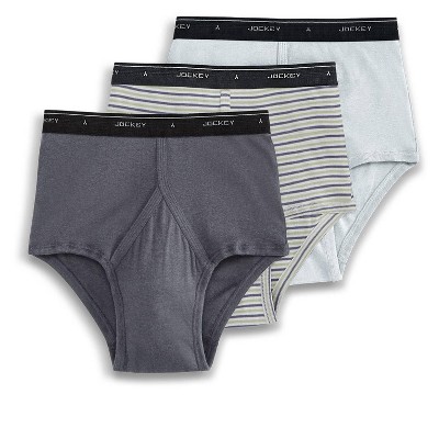 Jockey Men's Underwear Classic Full Rise Brief - 3 Pack, Black, 32