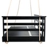 YOOCOZZ Wooden Patio Country Twin Size Swing Daybed with 4pcs 96-inch Hemp Ropes - 3 of 4