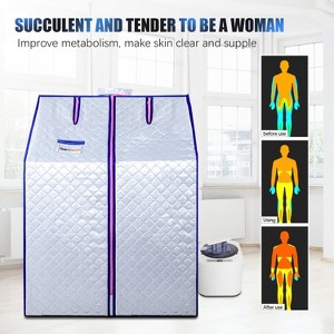 LOVMOR Portable Gothic Roof Plus Type Full Size Steam Sauna tent with Foldable Chair, Remote Control, Spa, Therapy & Relaxation at home - 1 of 4