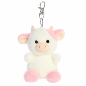 Aurora Mini Belle Strawberry Cow Palm Pals Adorable Clip-On White 4" - 1 of 4