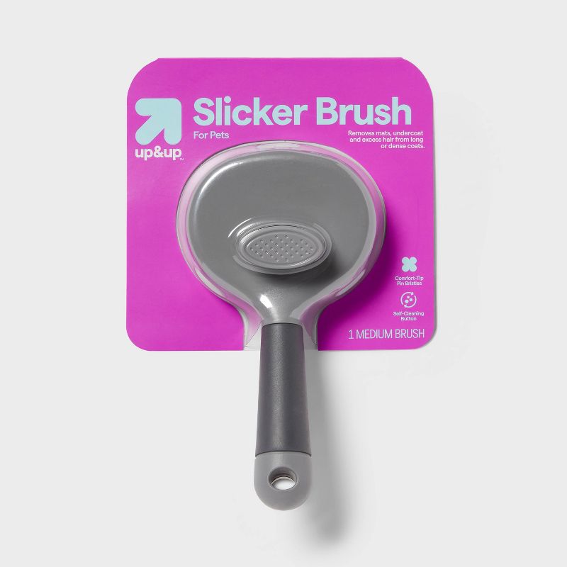 Self Clean Slicker Dog Brush Grooming Tool - M - up &#38; up&#8482;, 1 of 5