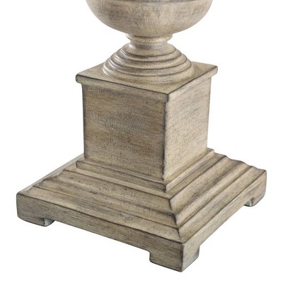 Ivory Distressed Polyresin Table Lamp with Taupe Shade