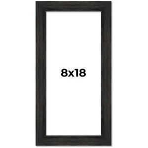 PosterPalooza | 8x18 Wide Barnwood Picture Frame, UV Acrylic, 6 Finishes - Grey, Brown, White, and Black - 1 of 4