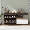 TIRAMISUBEST Shoe Cabinet with Mirror and 2 Storage Drawers, 4-Tier Shoe Rack Organizer for Entryway and Bedroom - 4 of 4
