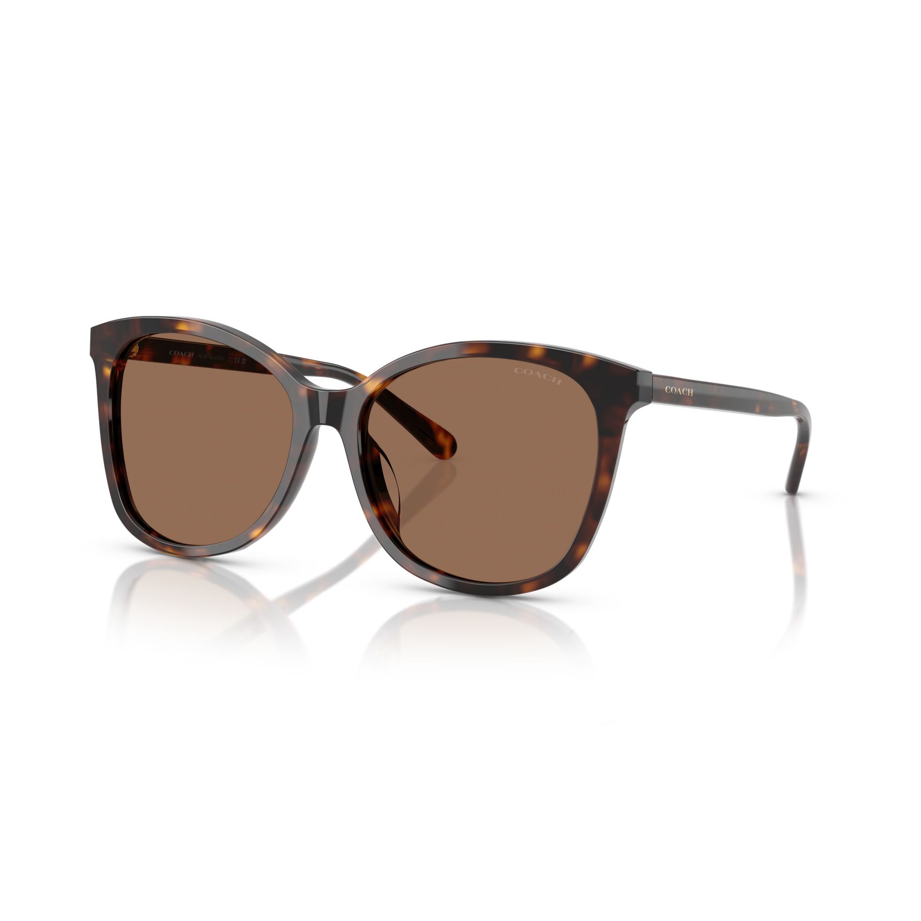 Coach HC8271U 57mm Woman Square Sunglasses Dark Brown Lens