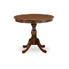 HomeStock Modern Round Table Pedestal Legs - White/Walnut - 2 of 4