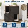 Wooden Double Cat Litter Box Enclosure Furniture, Two-Unit Hidden Litter Cabinet, Farmhouse Indoor Cat Cabinet with Scratching Mat, for Home - 4 of 4