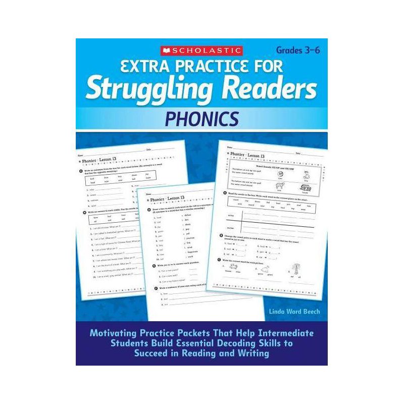 Phonics, Grades 3-6 - (Extra Practice for Struggling Readers) by  Linda Beech (Paperback), 1 of 2