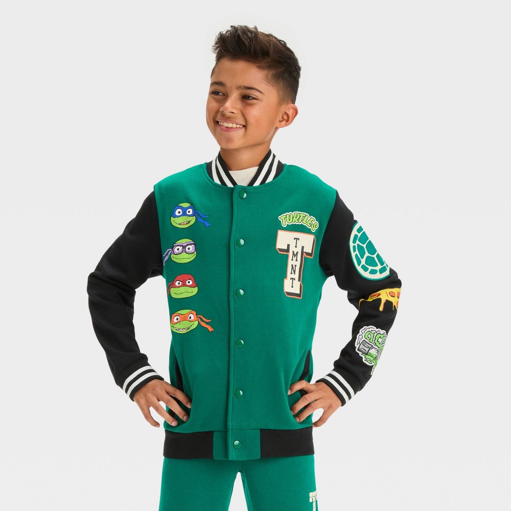 Boys' Teenage Mutant Ninja Turtles Varsity Jacket - Green L