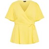 CITY CHIC | Women's Plus Size  Christa Top - buttercup - 18W - 4 of 4