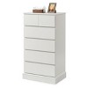 SEVOBAL Utility Storage Cabinets Modern Tall Dresser with Concealed Handles Vertical Wood Storage for Bedroom, White, 25.95"*16.54"*40.35" - 2 of 4