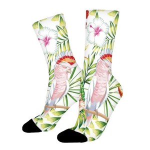 Parrot Plants Women Printed Crew Socks Funny Funky Socks Soft Polyester Novelty Gifts for Artists Men - 1 of 1
