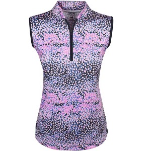 Snake Eyes Golf Ladies 1/4 Zip Sleeveless Mock Polo - 1 of 3