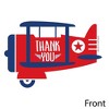 Big Dot of Happiness Taking Flight - Airplane - Shaped Thank You Cards - Vintage Plane Party Thank You Note Cards with Envelopes - Set of 12 - 3 of 4