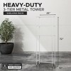 Design Ideas MeshWorks 3 Tier Full Size Metal Tower Bathroom Storage Shelving Unit Rack for Over the Toilet Organization, 26" x 9.8" x 70.3", White - 3 of 4