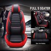 GOTGELIF PU Leather Car Seat Covers Set Universal Fit for 5 Seats, Waterproof & Non-Slip - 2 of 4