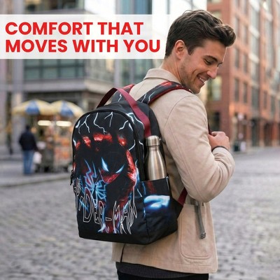 Spider-Man Classic Lightning Character Art 18.5” Adult Blue & Orange Backpack — фото 4